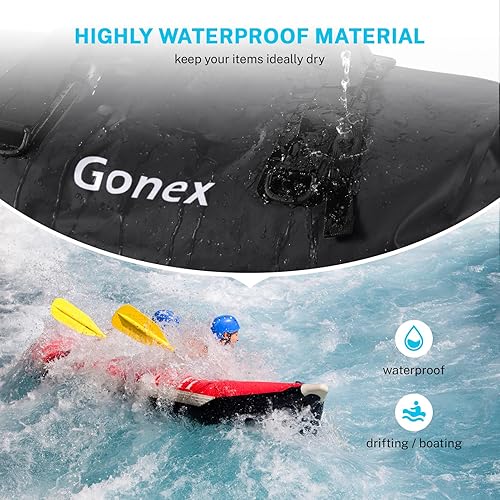 Miniatura 2 de Gonex Bolsa de lona impermeable extra grande de 40 L, 60 L, 80 L, bolsa de lona seca de viaje, bolsa resistente con correas y asas duraderas