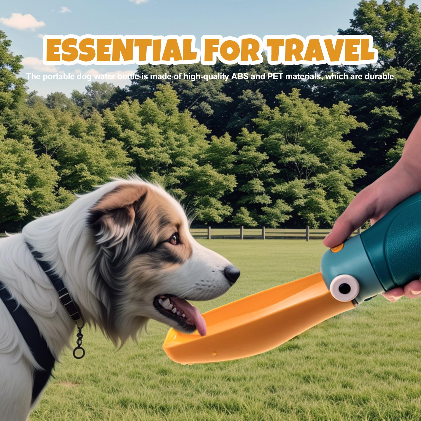 Botella Para Perros Para Viajes: Dispensador De Agua A Prueba De Fugas Con Gran Canal, Camping, 480 Ml
