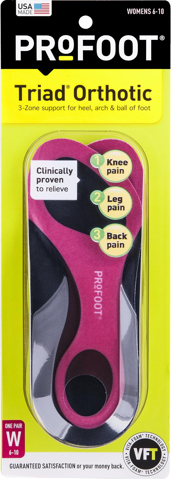 ProFoot Triad Orthotic Women's 6-10 One Pair