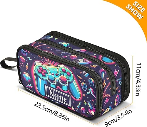 Vista 304 de Estuche para lápices de fútbol y fútbol, estuche grande para lápices para niños y niñas, compartimentos con cremallera, gran capacidad, papelería