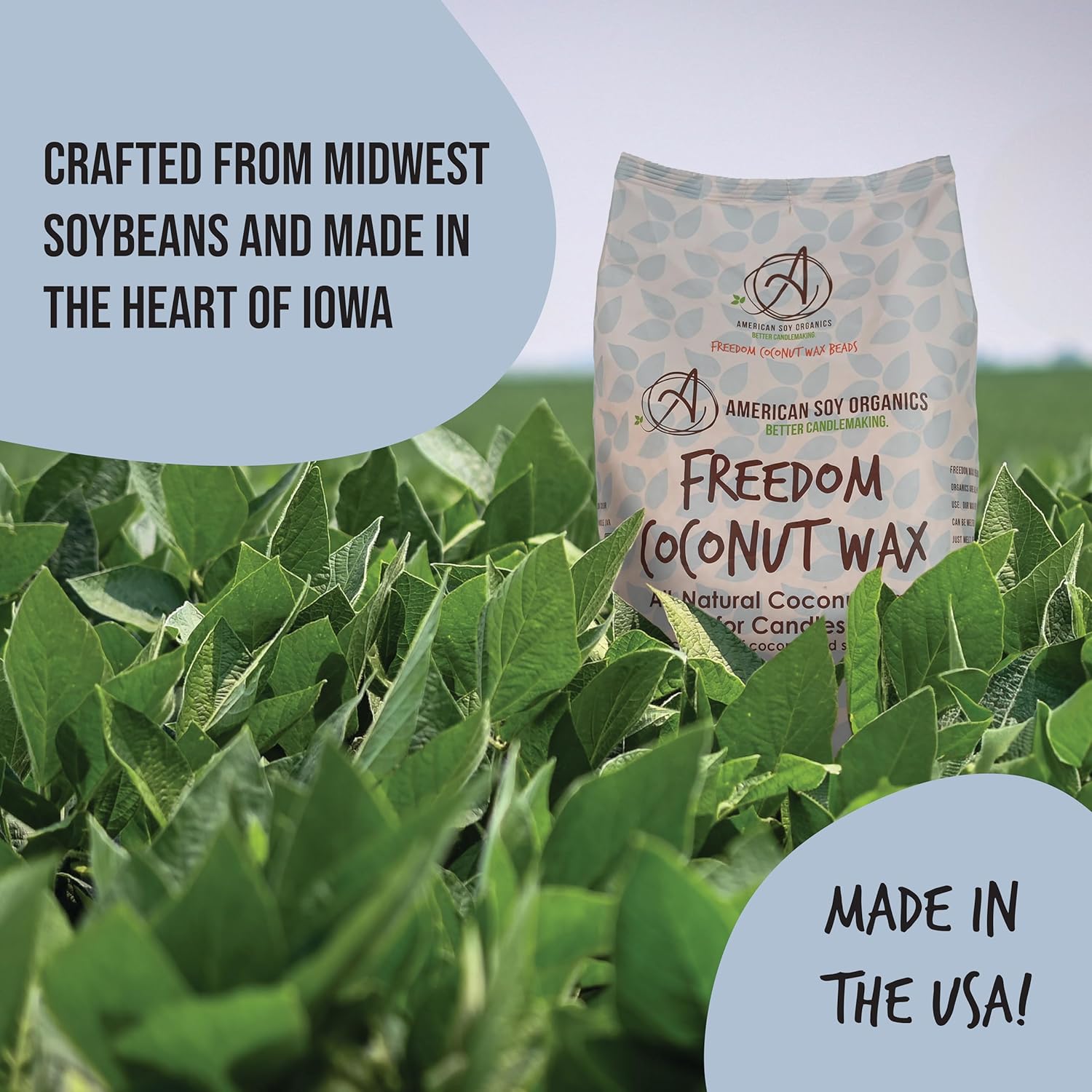 American Soy Organics Freedom Coconut Soy Wax Beads for Candle Making - Natural Candle Making Supplies - Paraffin-Free,Beeswax-Free Coconut Candle Wax for Container Candles,Tealights, Wax Melts 5 lbs - Image 9