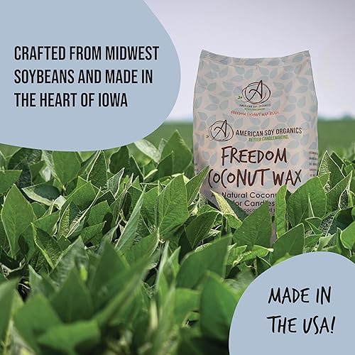Miniatura 9 de American Soy Organics Freedom - Cuentas de cera de soja de coco para hacer velas, suministros naturales para hacer velas, sin parafina, cera de