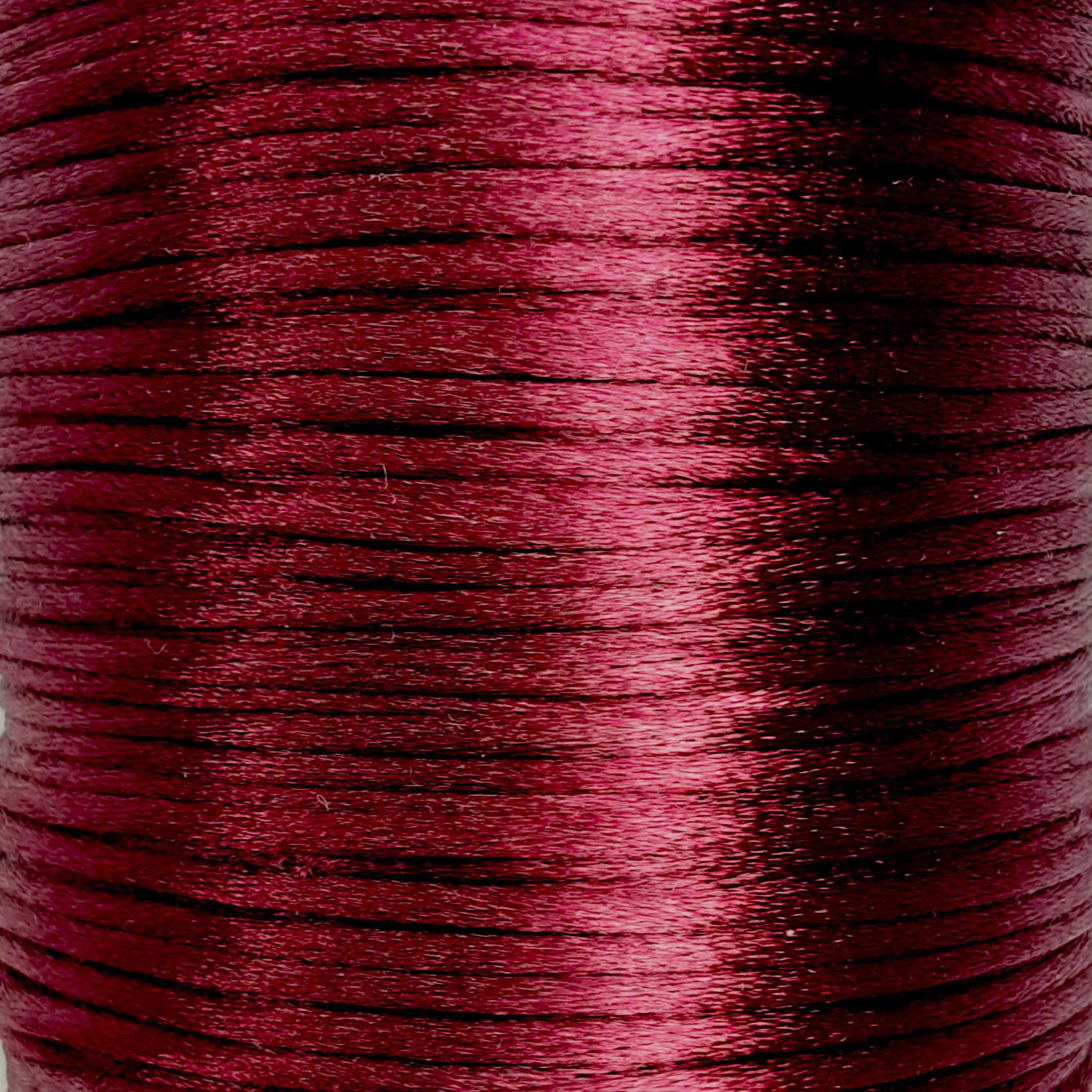 Mart-Mon Burgundy Satin Cord 2Mm Rattail Knotting Thread 30M Sewing Crafts And Jewelry Making (Burgundy)