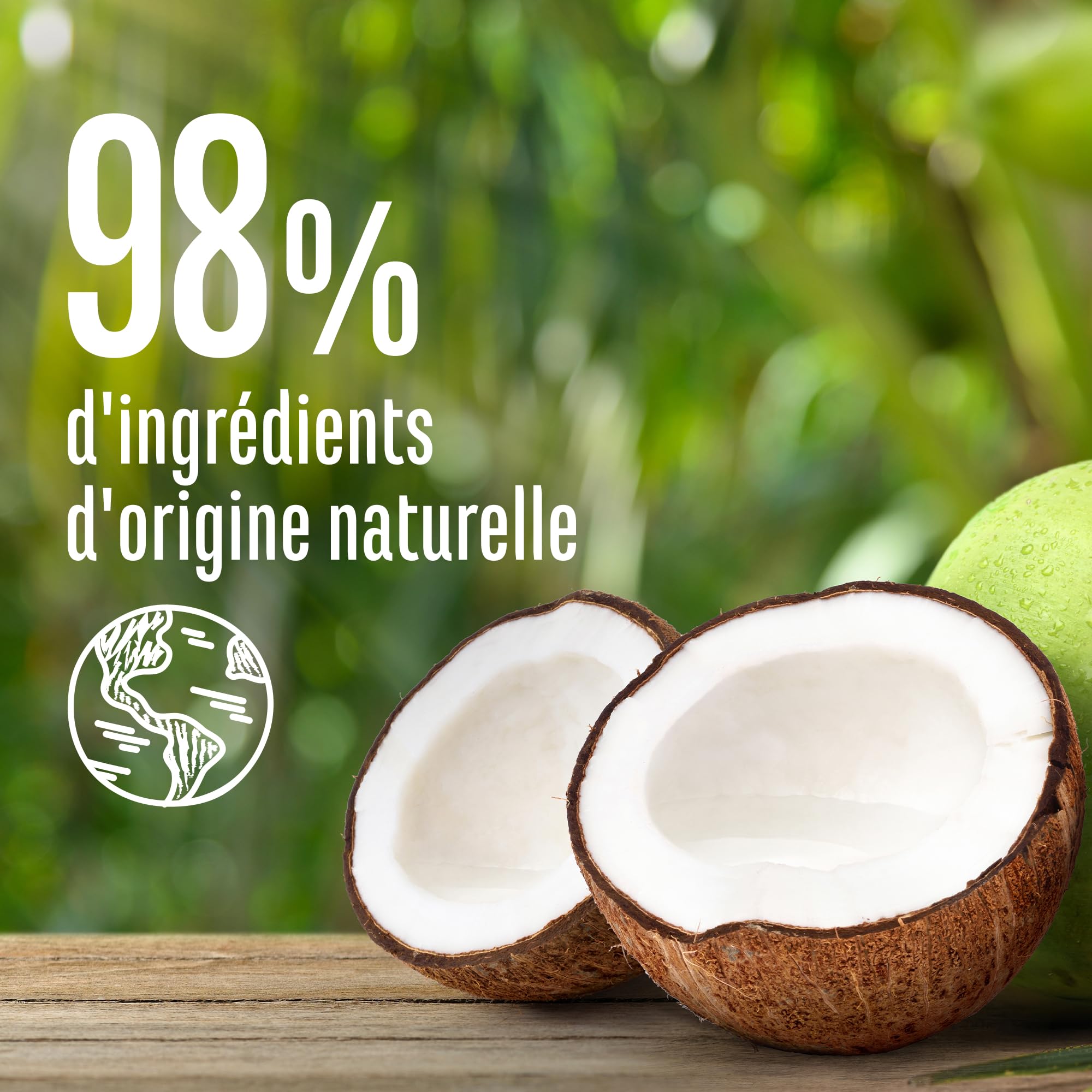 Le Petit Marseillais – Shampooing Hydratation Légèreté Eau de Coco Bio (flacon de 250 ml) – Shampoing sans silicone pour cheveux déshydratés – Soin cheveux brillance optimale 97 % d'origine naturelle