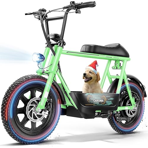 Caroma Peak 1200W Electric Scooters with Seat for Adults, 16" Fat Tire for All-Terrain, 30Miles Max Range, 20mph Top Speed, Commuter Ebike for Adults&Teens, Motorcycle Style with Carry Basket