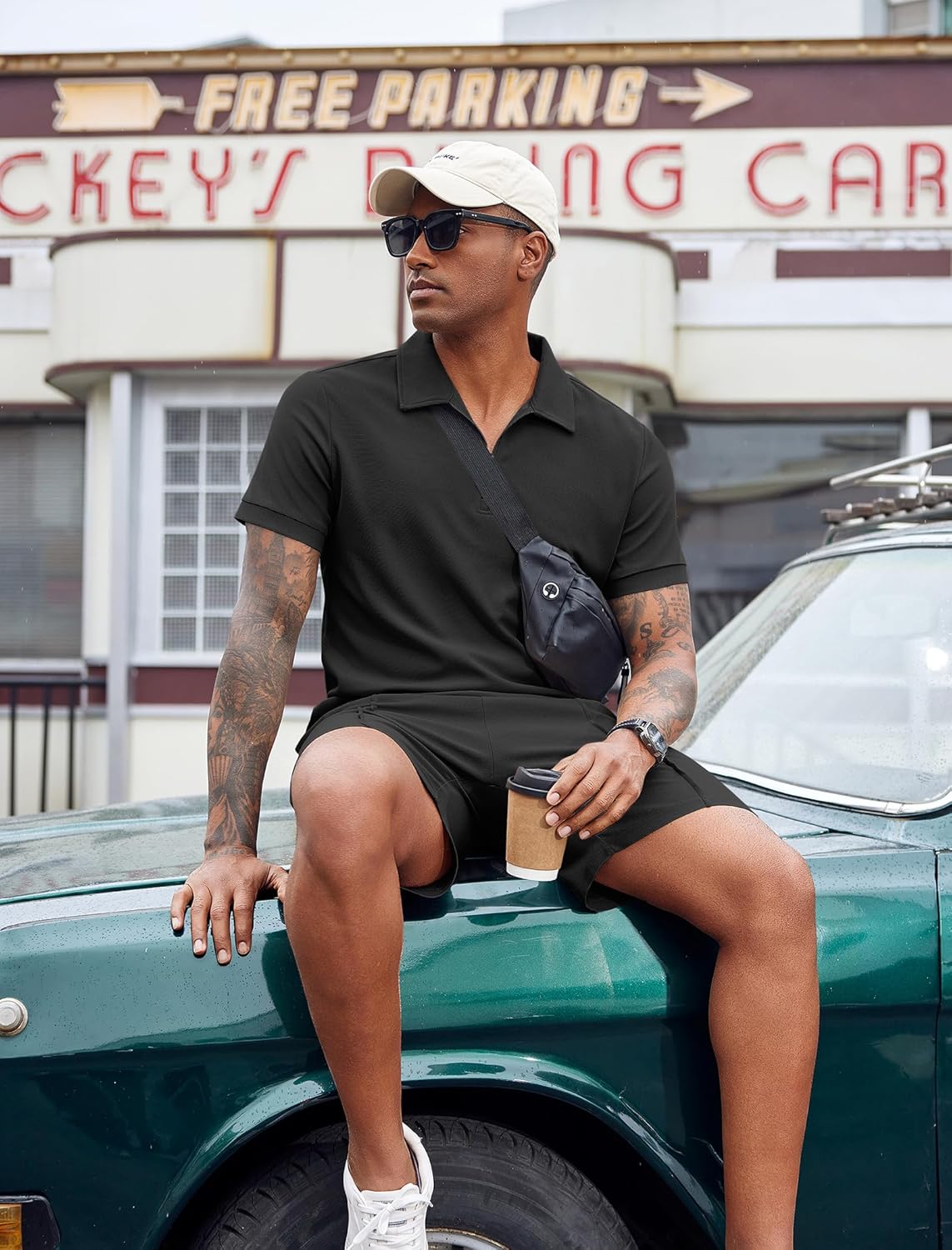 COOFANDY Men's Polo Shirt and Shorts Set 2 Piece Outfits Fashion Summer Casual Tracksuits - Image 5