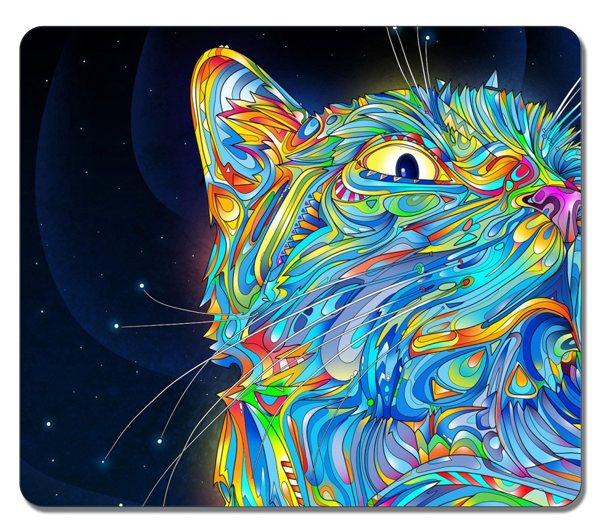 SUN VIGOR Cat Art Large Mouse Pad Oblong Shaped Natural Eco Rubber Design Durable Mouse Mat Computer Accessories