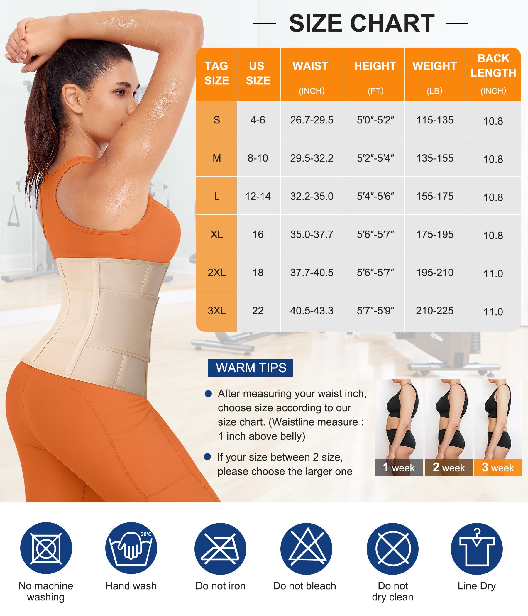TrainingGirl Corsé de entrenamiento para mujer, faja reductora de cintura, faja deportiva para sauna, faja para el vientre, faja para el estómago