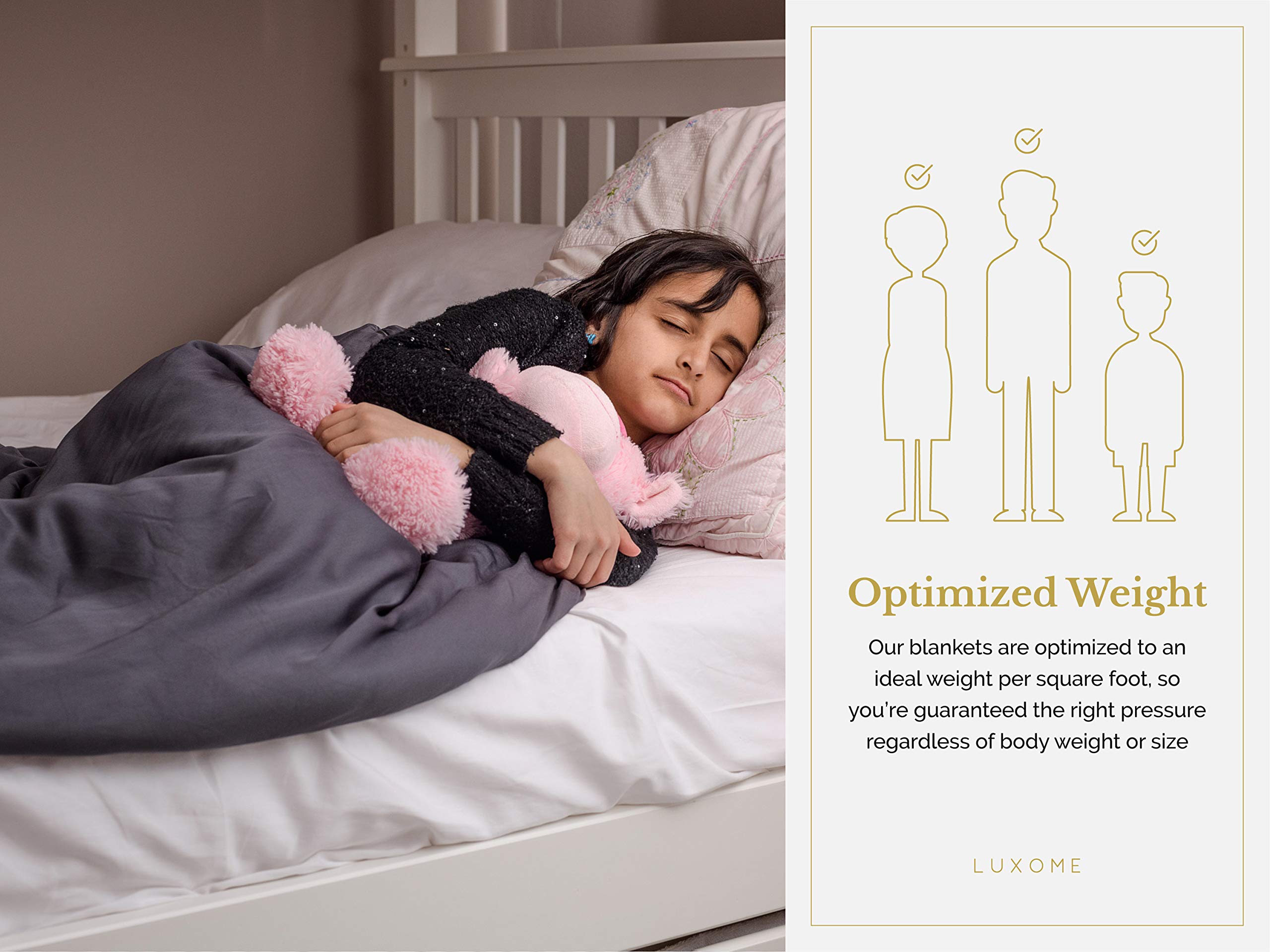 Amazon Com Luxome Luxury Cooling Weighted Blanket Includes Removable Organic Bamboo Cover 15lbs 54 X72 Full Size Home Kitchen