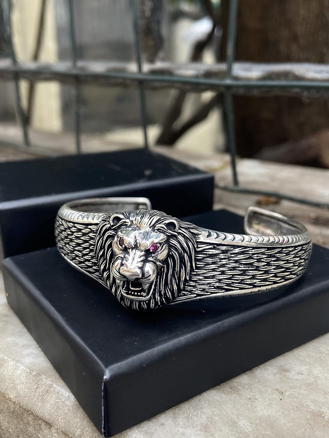 Man Lion Bracelet, Liond Head Bracelet, Wild Lion Bracelet, Silver Handmade Bracelet, Unisex Bracelet, 925k Sterling Silver Bracelet