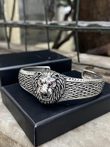Amazon.com: Man Lion Bracelet, Liond Head Bracelet, Wild Lion