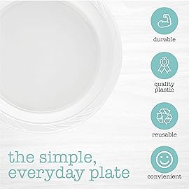 200 Count Disposable 10 Inch White Plastic Dinner Plates Extra Large