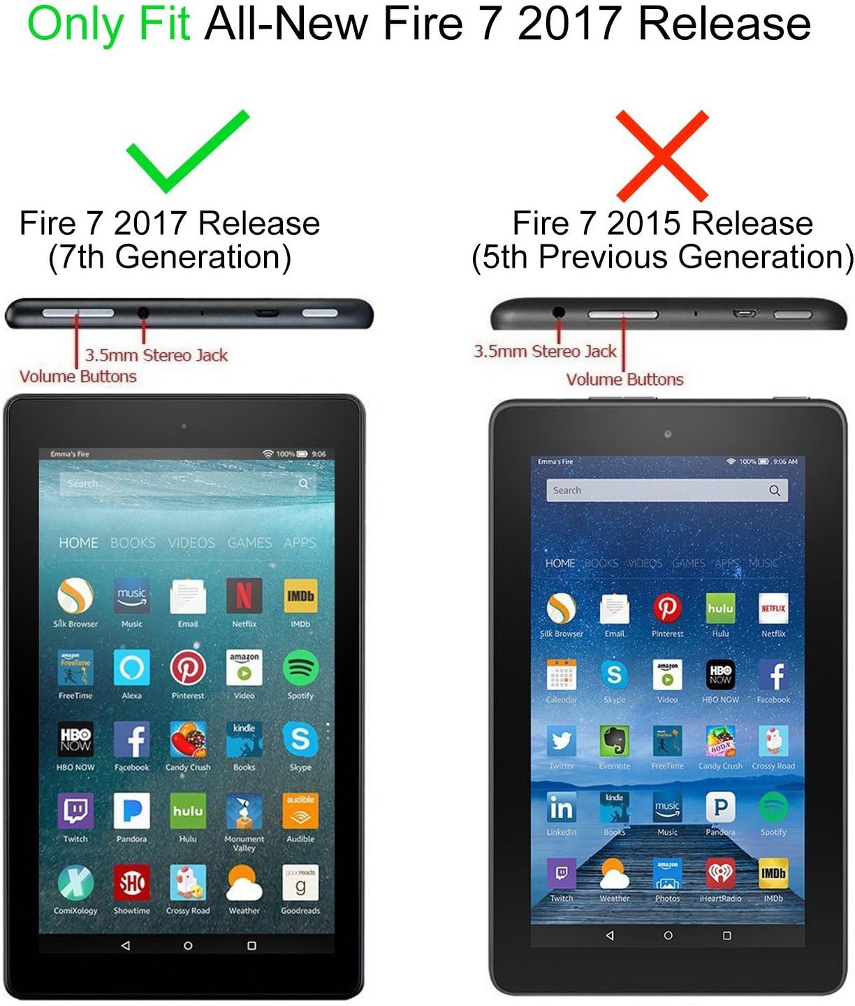 TOPSKY Case Amazon Kindle Fire 7 Case 7th Generation 2017 Release,[Kickstand Feature] Heavy Duty Rugged Shockproof Kids Proof Hybrid Protective Cover Case for Fire 7 7th Generation,Grey Black