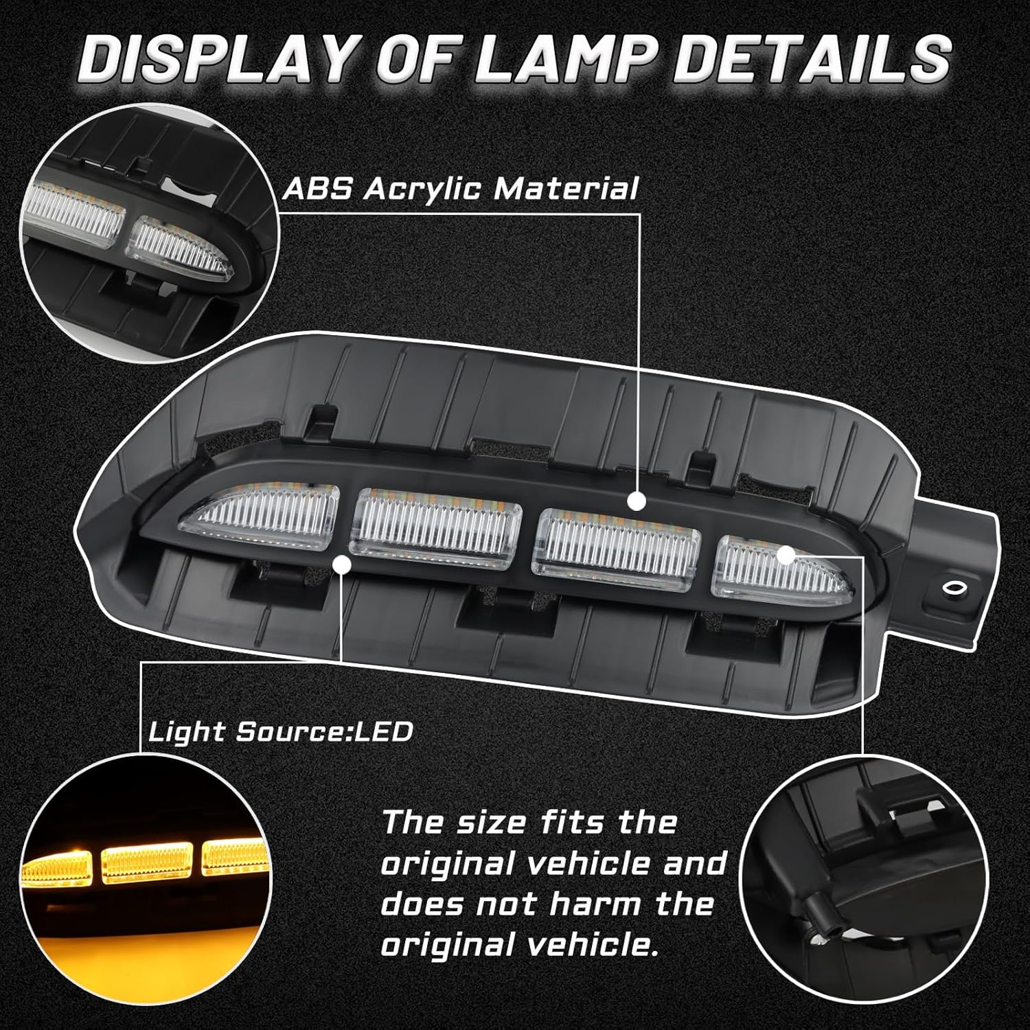 Switchback White/Amber LED Front Bumper Fog Light DRL Amber Sequential Turn Signal Feature Compatible with Kia Sportage 2023 2024 X-Pro Prestige Replacement Front Bumper Trim