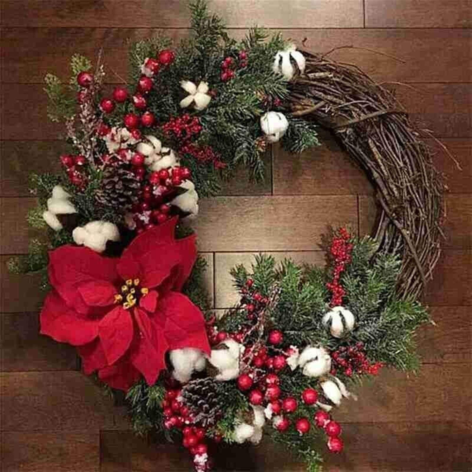 Guirlande rotin enneigée pour créer une ambiance chaleureuse de Noël à la maison