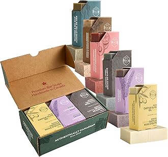 Crate 61 Organics Dry Skin Soap 6-Pack Box Set, 100% Vegan Cold Process Bar Soap, scented with premium essential oils and natural flavors, for men and women, face and body.