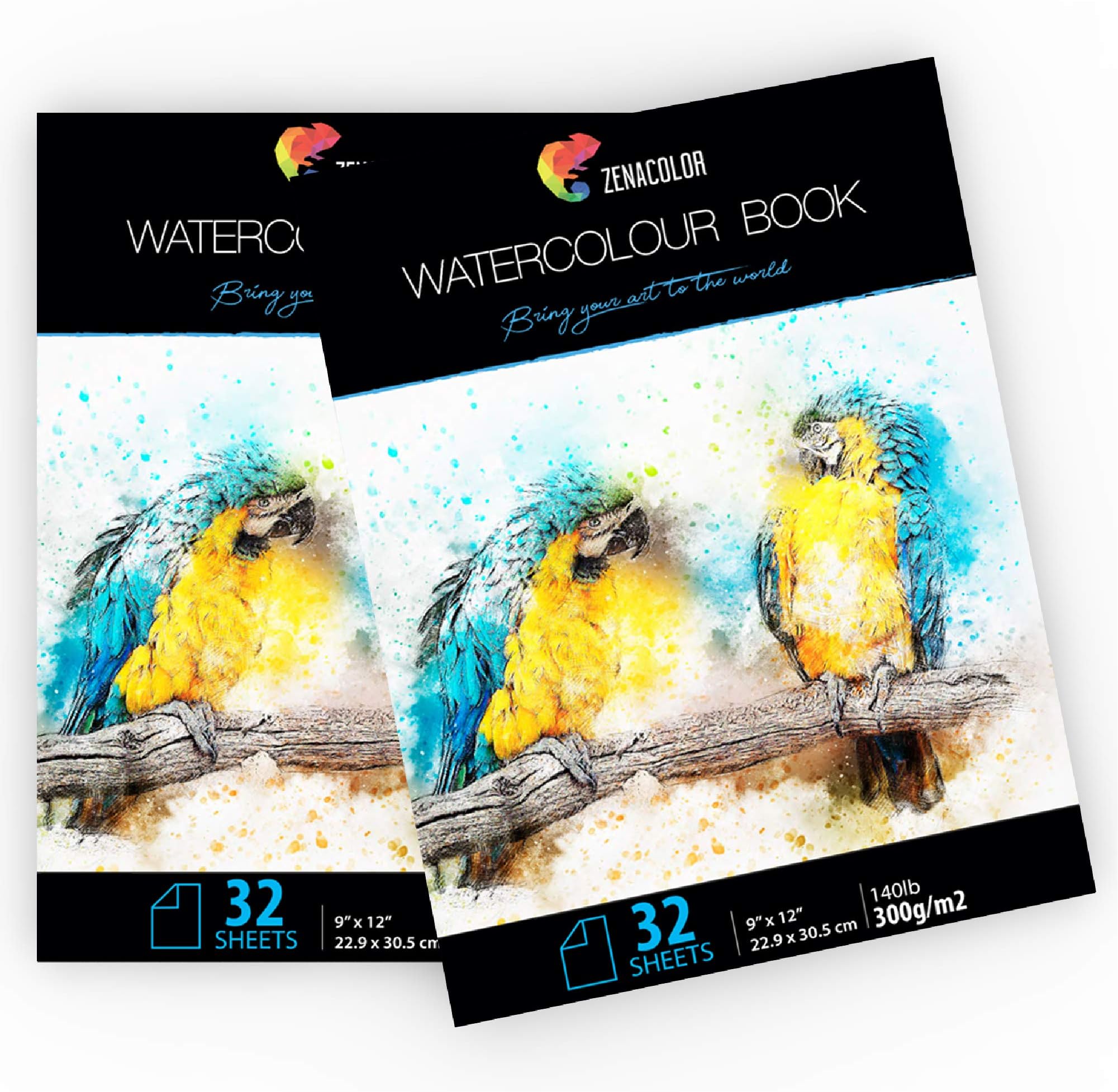 64 Pages Watercolor Paper Pad, 9"x12" for Watercolor Paint & Watercolor Pencils
