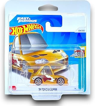 Hot Wheels '94 Toyota Supra Metallic Dark Gold 4/5 Tooned - 2024-224/250 Short Card - includes a KLAS Car Keeper Protector Case - HTF27