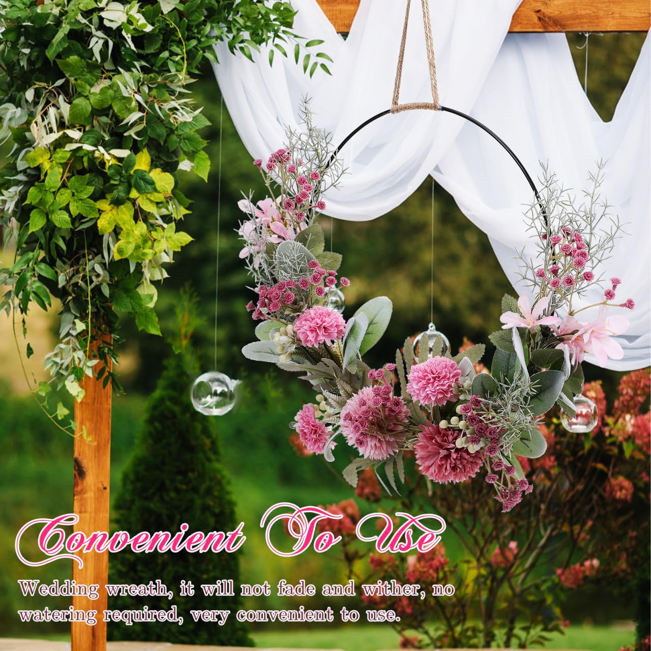 Garneck Künstlicher Blumenkranz Für Hochzeiten Dekorativer Türkranz Mit Lebensechten Blüten Für Fenster Türen Und Garten Pflegeleicht Und Langlebig