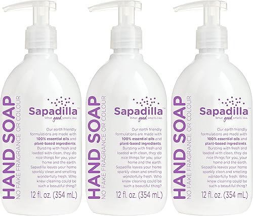 Miniatura 14 de Sapadilla Jabón de manos líquido biodegradable de pomelo + bergamota, bomba de 12 onzas, (paquete de 1)