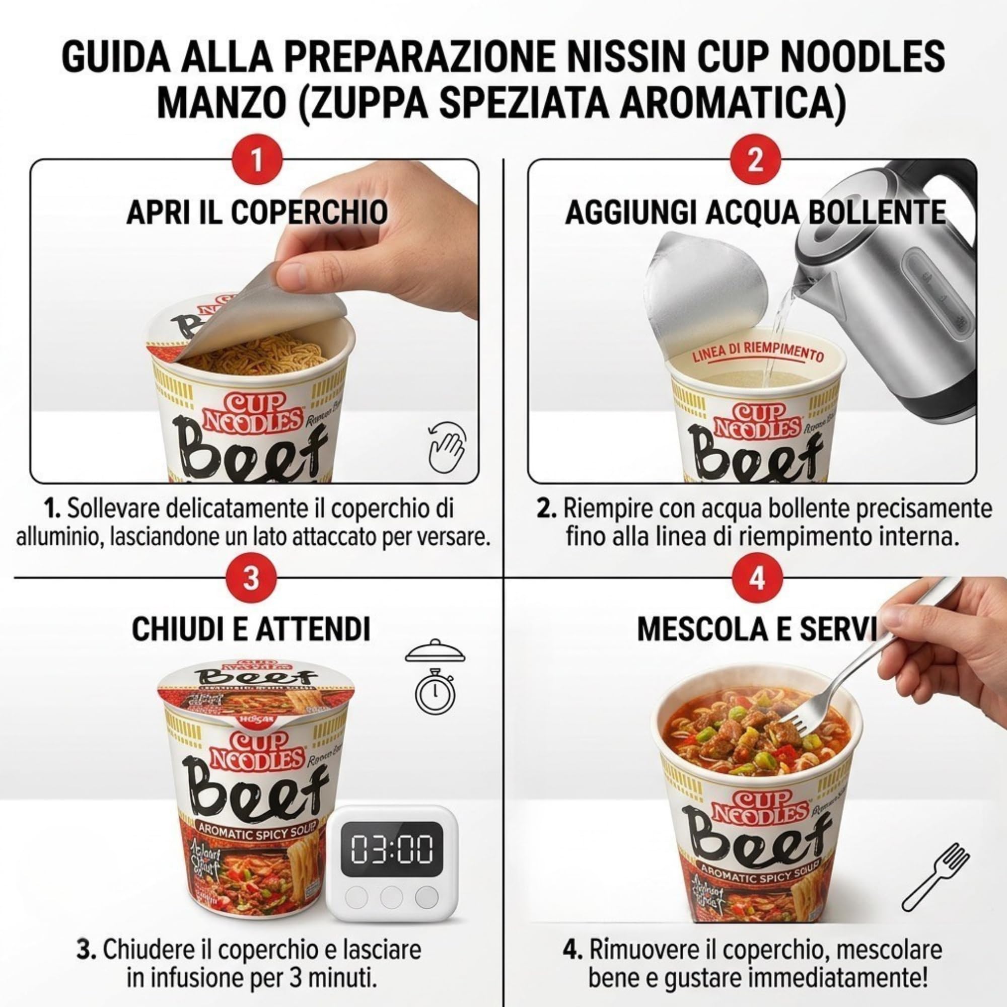 HU TASTE - Set Ramen Giapponese e Noodles Istantanei - Box Cibo Giapponese e Asiatico Mix 6 Gusti: Miso, Manzo Spicy, Gamberi, Teriyaki Pollo, Spicy e Pollo - Kit Ramen Pronto da Mangiare - 6 x 67g