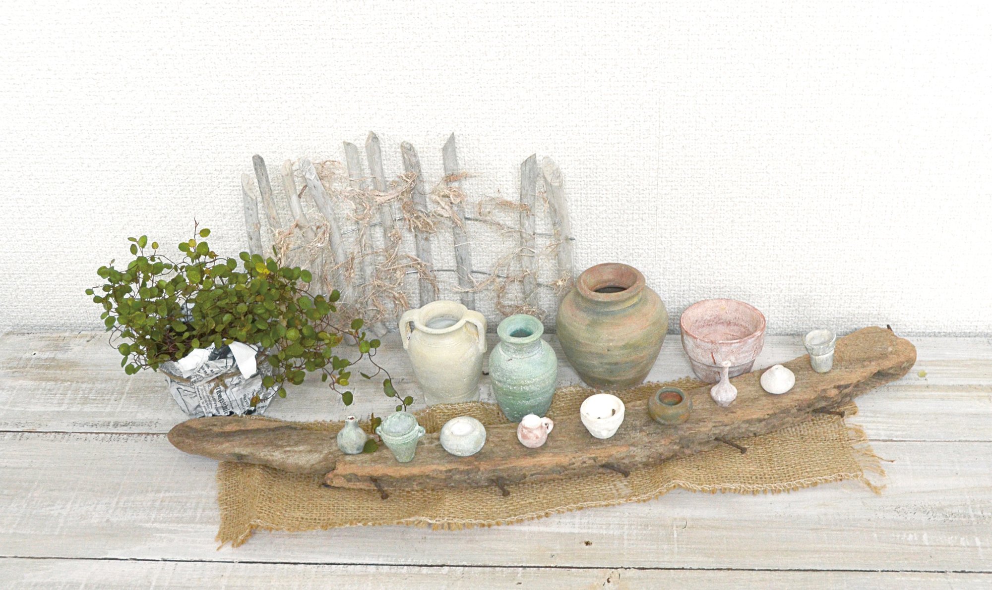 Amazon.co.jp: azi-azi ハンドメイド 小さなテラコッタ ミニチュア壷 G