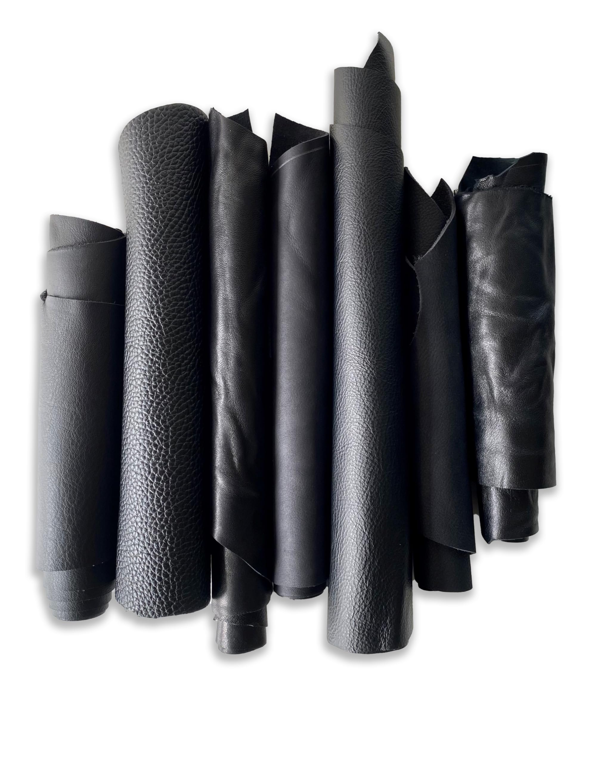 IPEA 1 Kg De Découpes En Cuir Véritable En Tailles Aléatoires Couleur Noire – Coups Avec Différentes