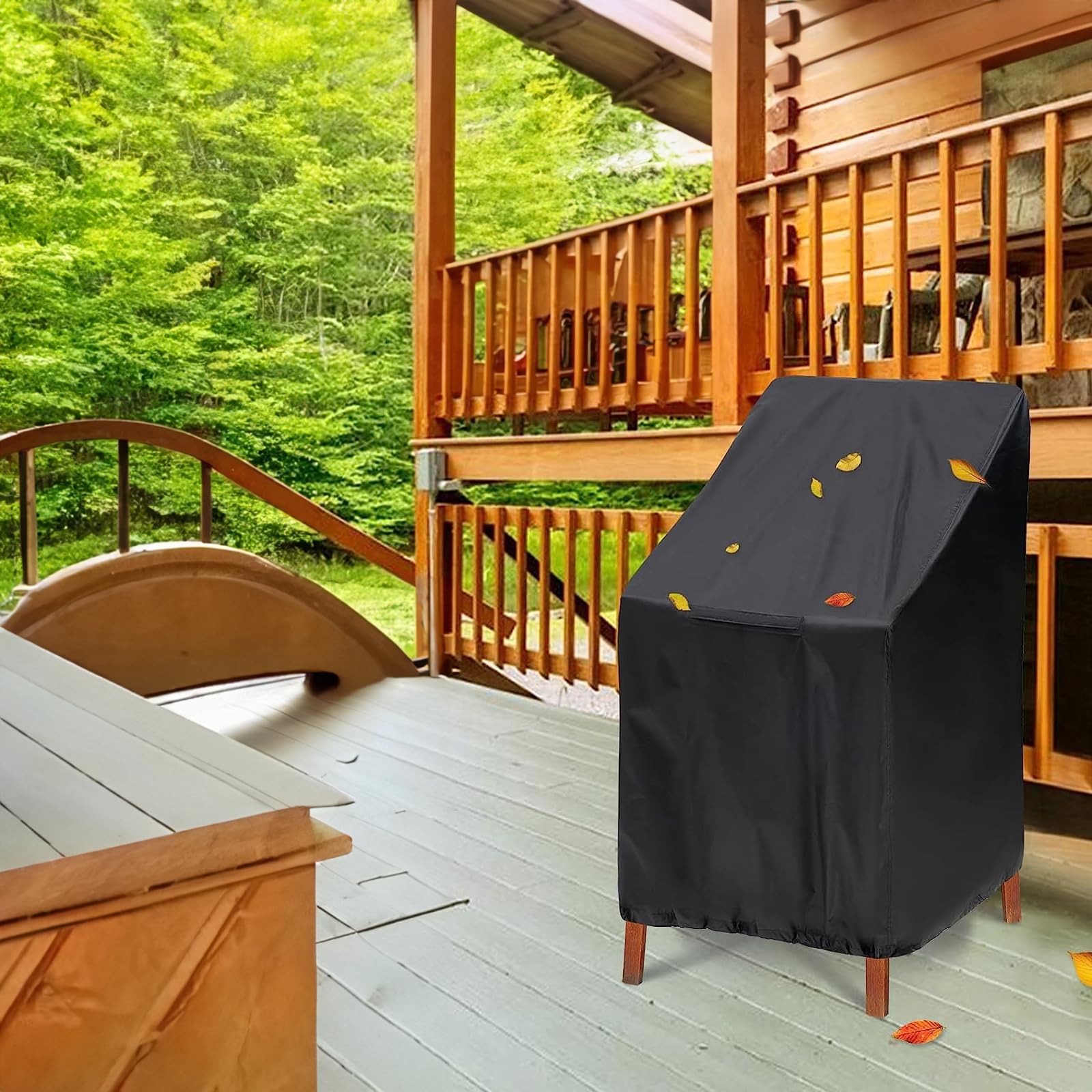 Coprisedia Da Giardino KANOSON Impermeabile E Antivento - Protezione UV Per Sedie Impilabili, Tessuto Oxford 210D (120x65x65x80 Cm)