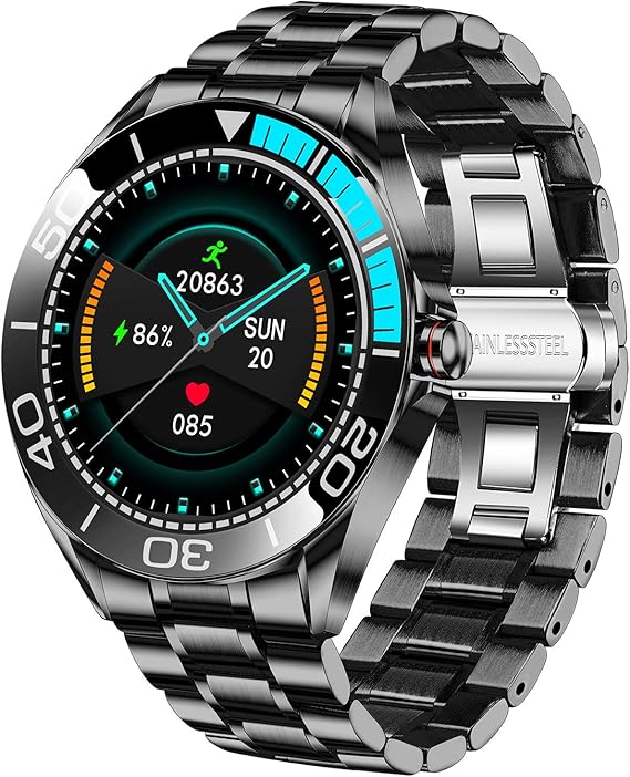 LIGE Heren Smart Watch, IP67 Waterdichte Fitness Tracker Horloges Hartslag  Bloedzuurstof- en Bloeddrukmeter Volledig Touchscreen Sport-smartwatch  Roestvrij Stalen Band voor Heren voor iOS Android-telefoon : Amazon.nl:  Kleding, schoenen \u0026 sieraden