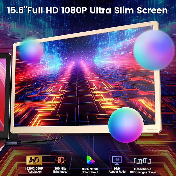 Monitor Extensor 15.6 FHD 1080P Portátil con Soporte miniatura 2