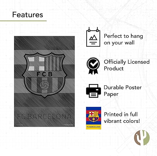 Miniatura 3 de Desert Cactus FC Barcelona - Póster de fútbol de fútbol de 24 x 36 pulgadas, decoración oficial para fanáticos (24 x 36 pulgadas, estilo I)