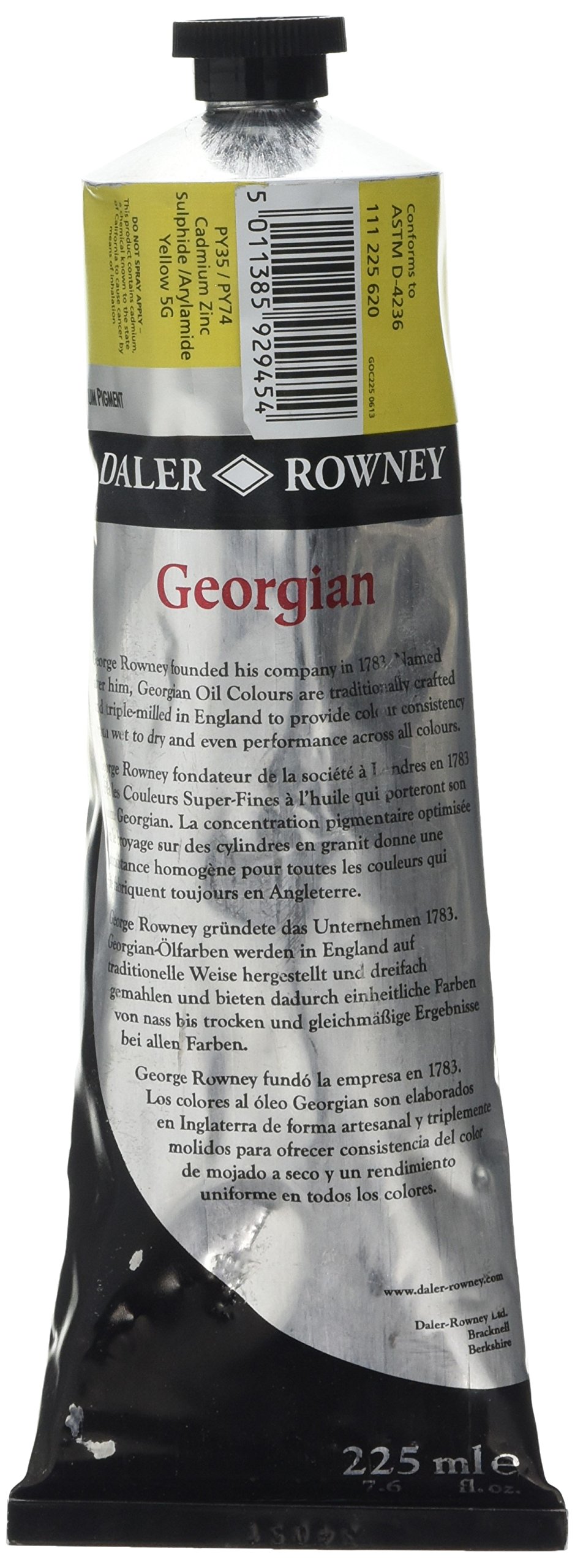 Daler-Rowney Georgian Oil Color, 225ml Tube, Cadmium Yellow Pale Hue - View #7