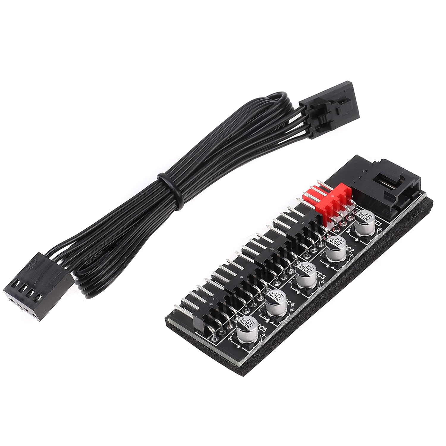 Hersmay 4Pin PWM Fan Hub Splitter 1 to 5 Way Splitter PC