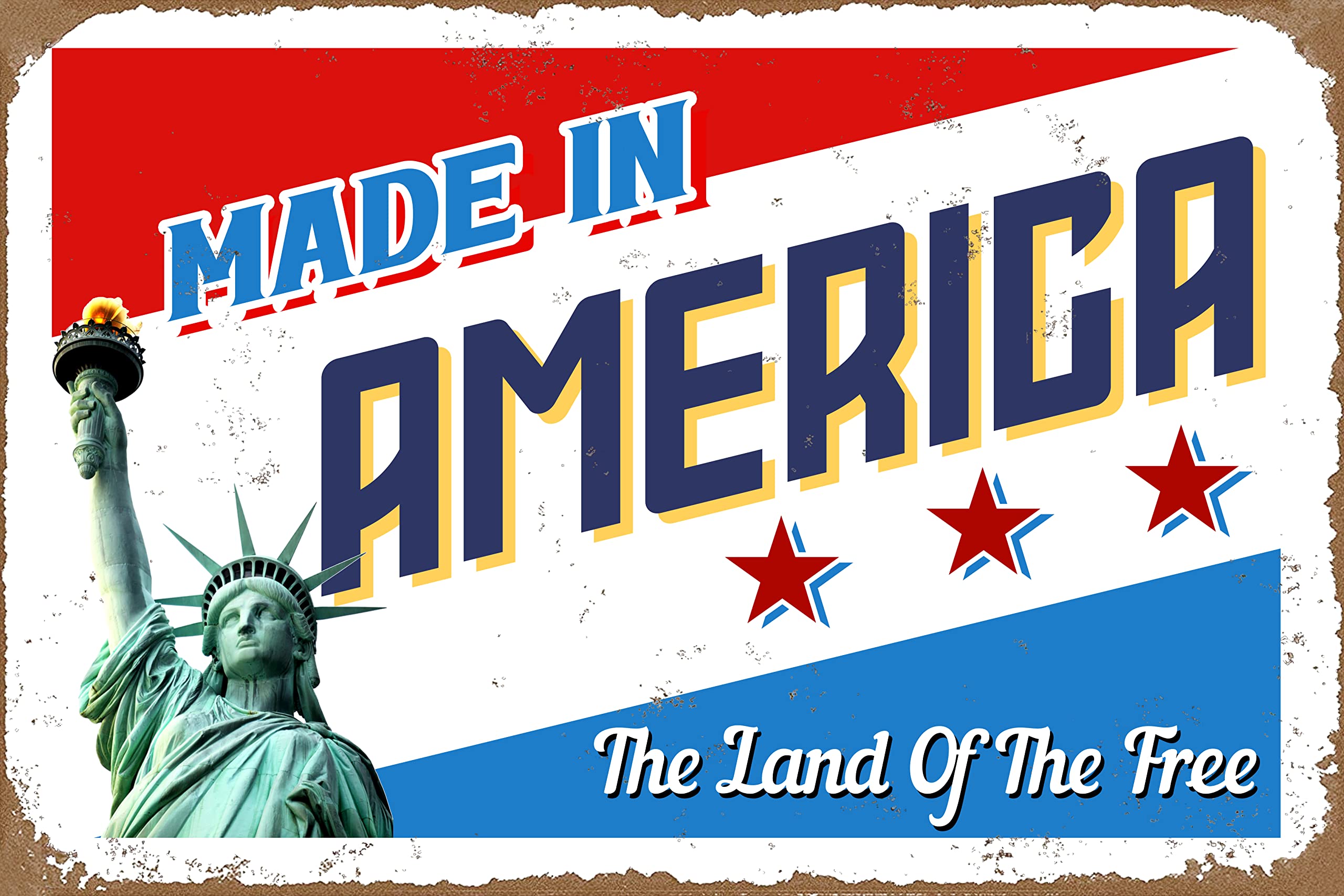 Targa In Metallo Vintage 'The Evolution Of American Freedom' 15x20 Cm | Insegna Retrò Per Parete Da Bar, Garage, Ufficio - 4