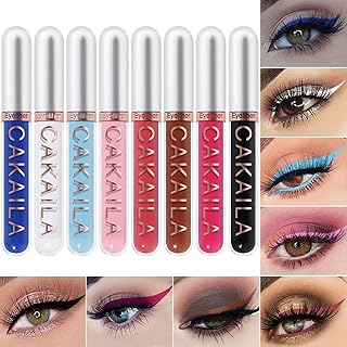 Liquid Eyeliner Set, Joyeee 8 Colours Matte Eyeliner Waterproof Coloured Eyeliner Liquid Liner Gel Eyeliner Long Lasting Eyeliner Pen Wedding Party Cosplay Eye Makeup Gifts for Women Girls