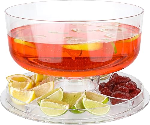 Miniatura 8 de Soporte acrílico para pasteles con cubierta de cúpula 12 pulgadas 6 en 1 bandeja multifuncional para servir y plato para pasteles ensaladera plato