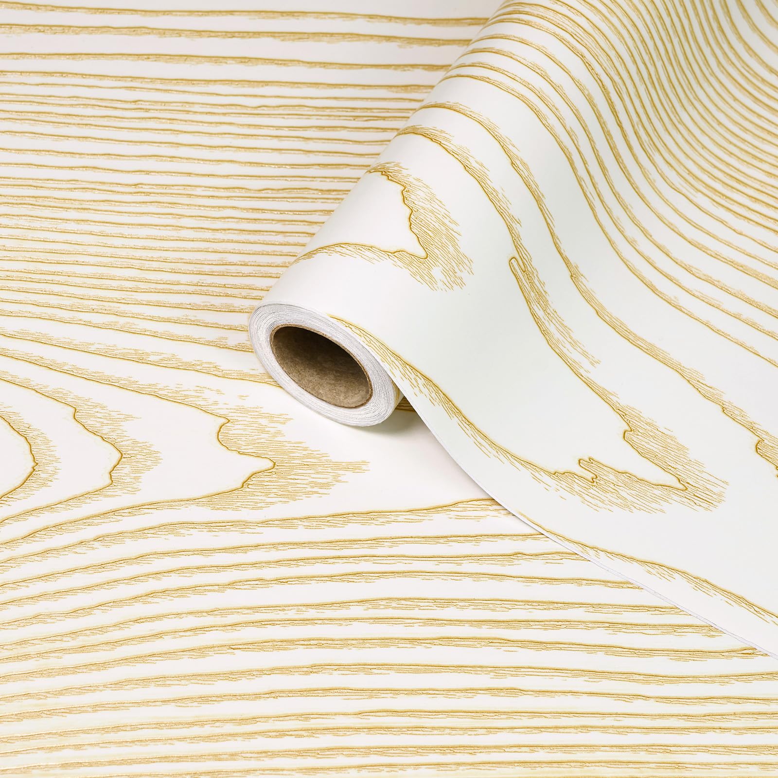 ReeyderArt Wood Effect Wallpaper Beige Wood Grain Self Adhesive Vinyl Film, Removable Waterproof Contact Paper for Furniture, Kitchen Worktop, Windowsill, Countertop, Cabinets 40 x 200 cm โ image 1