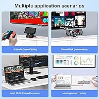 Vista 5 de Switch Dock para Nintendo Switch y OLED, cable adaptador USB C a HDMI para Nintendo Switch, cable de conversión tipo C a HDMI que reemplaza