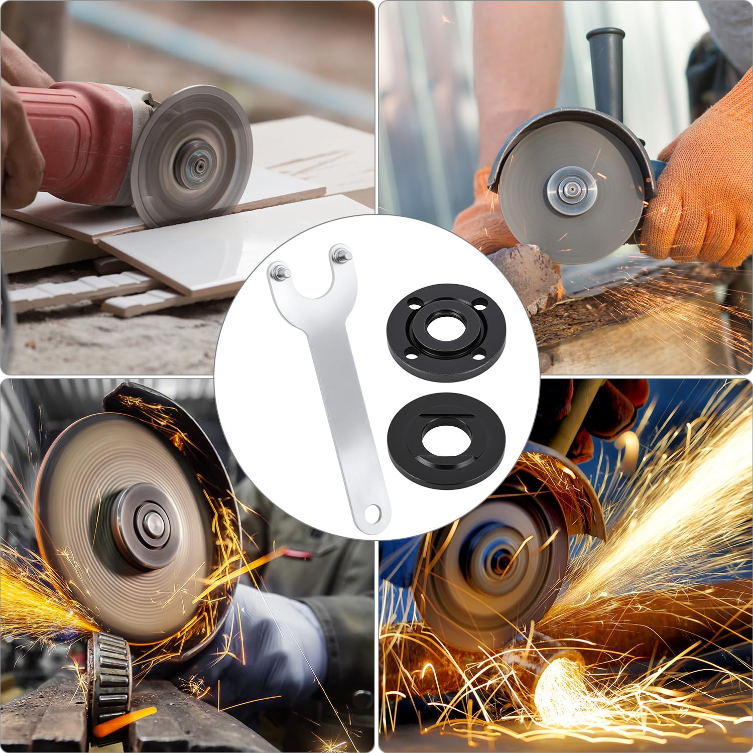 QWORK® Szlifierka kątowa zestaw kluczy kołnierzowych i kołnierzowych do uniwersalnej szlifierki kątowej 125 mm