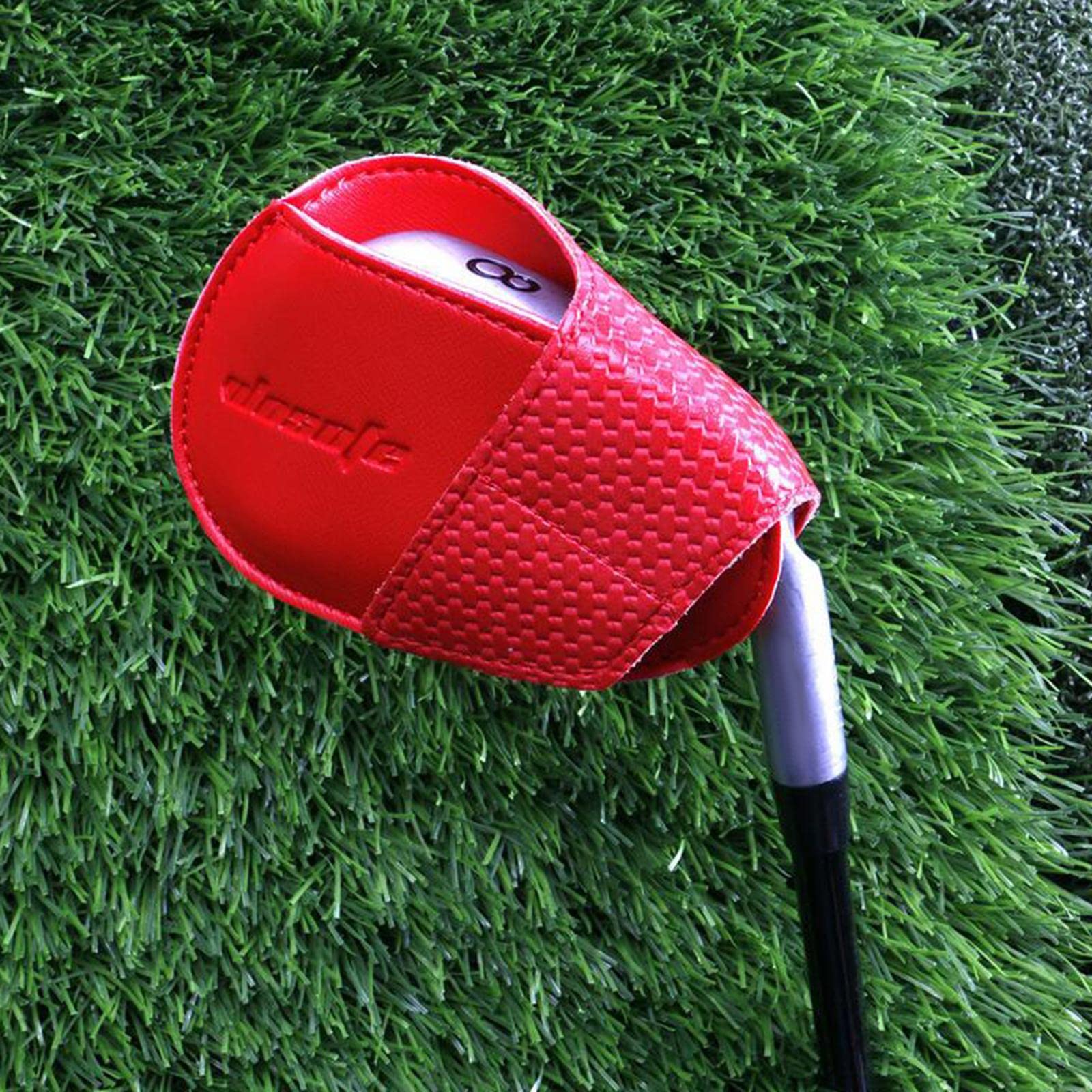 Juego de 10 fundas de poliuretano para palos de golf, portátiles, para deportes, viajes, golf, entrenamiento, color rojo