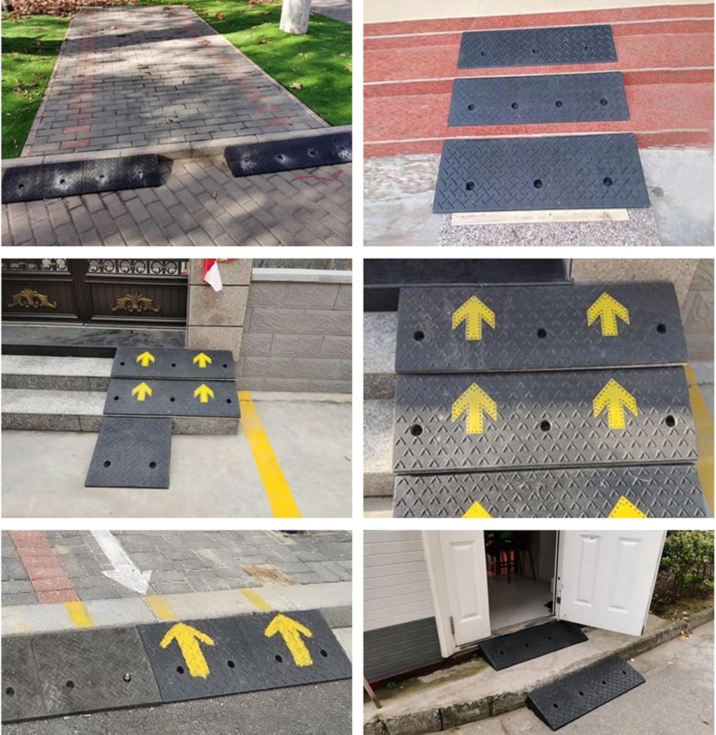 Rubber Curb Ramp 8cm Rise Height Sidewalk Curb Ramp Portable Heavy Duty Rubber Shed Wheelchair Threshold Non-Slip Ramp Scooter Bike Motorcycle Wheelchair Mobility (Size : B-50x115x37cm)