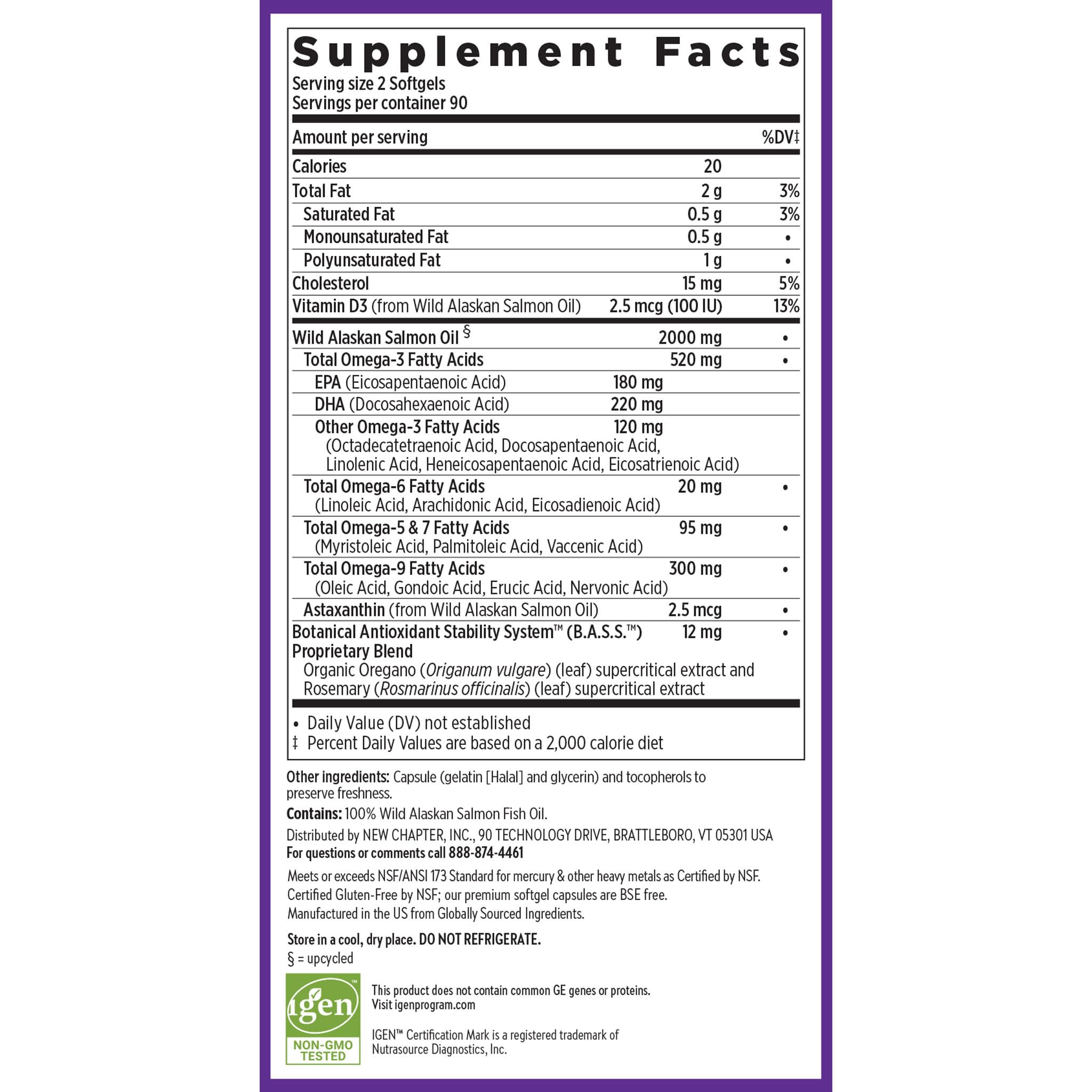 New Chapter Wholemega Wild Alaskan Salmon Oil, 180 Softgels — Amazon image 6