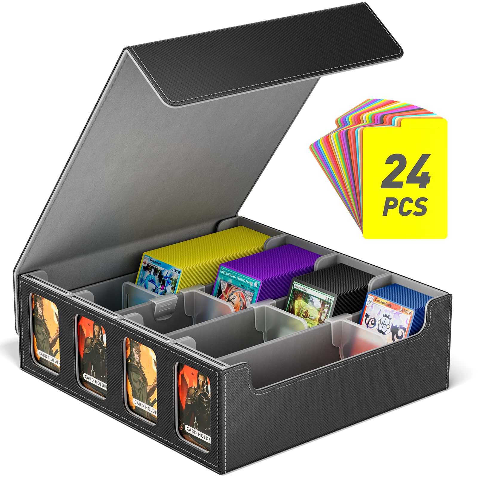Hot Bee MTG Deck Box, Quartuple Trading Card Storage Box Holds 2400+ Cards for Yugioh MTG, TCG