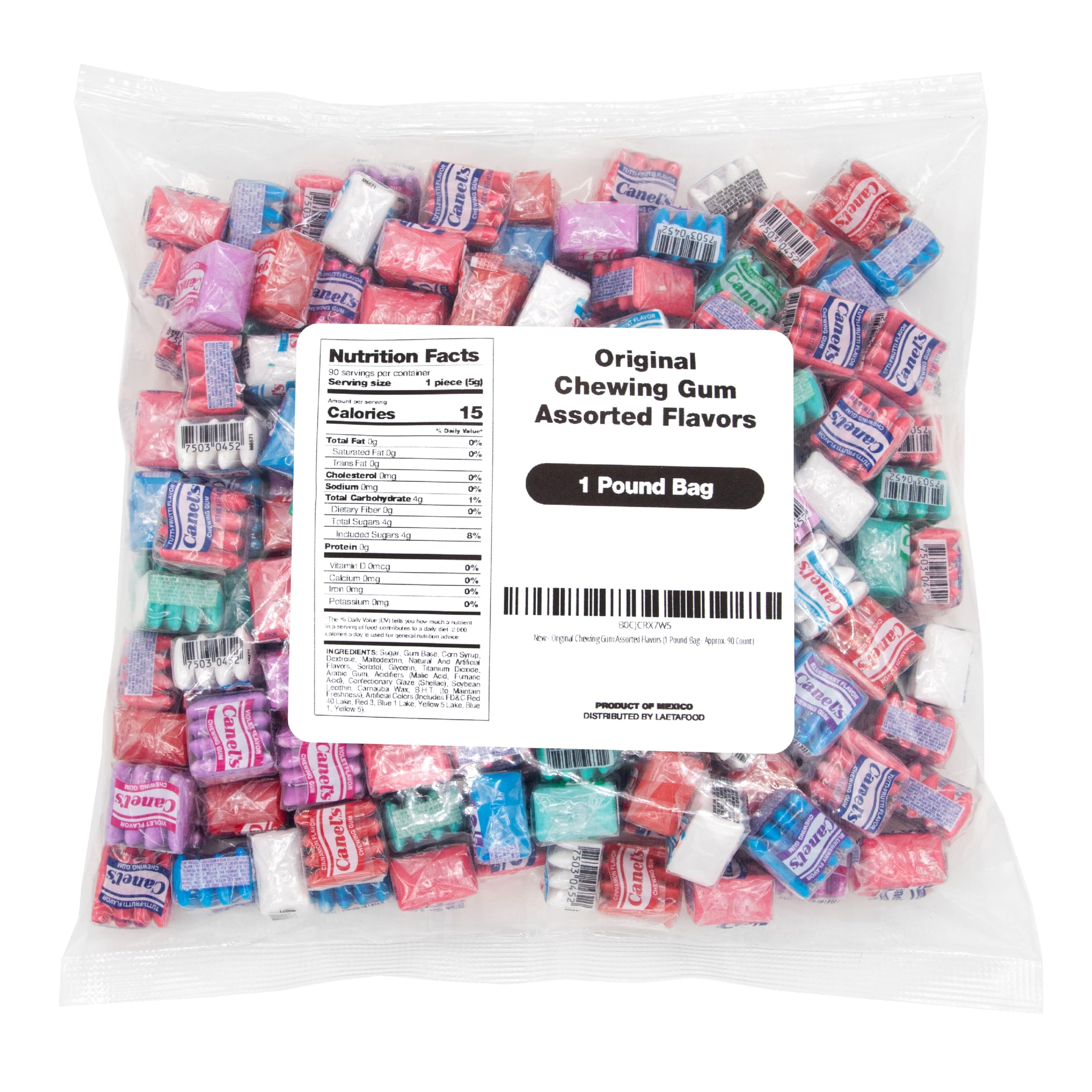 Canel's Original Chewing Gum Assorted Flavors (1 Pound Bag - Approx. 90 Count)