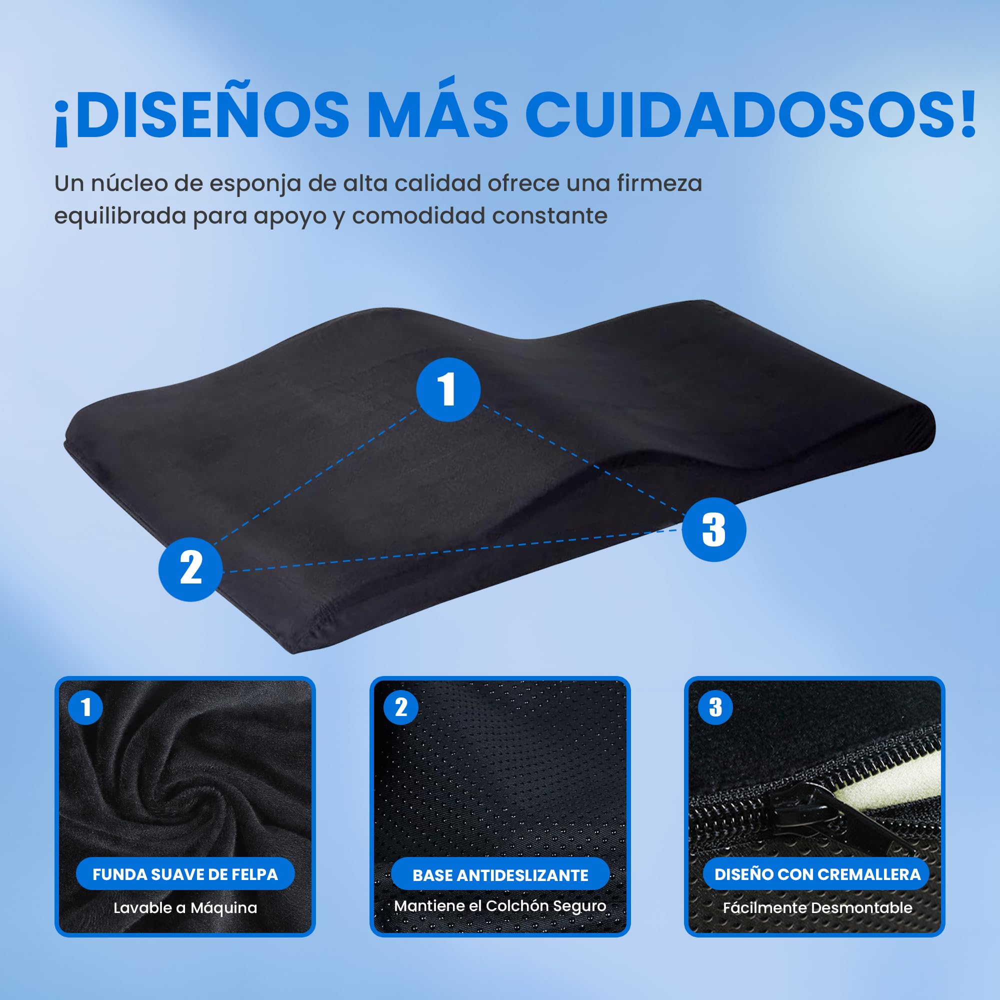 Colchón de Extensión de Pestañas, Masaje de Espuma con Memoria, Cubrecolchón y Funda de Colchón para Salón de Belleza