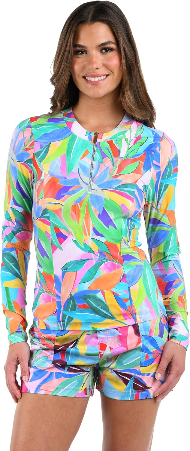 La Blanca Women's Island Goddess Half Zip Rashguard