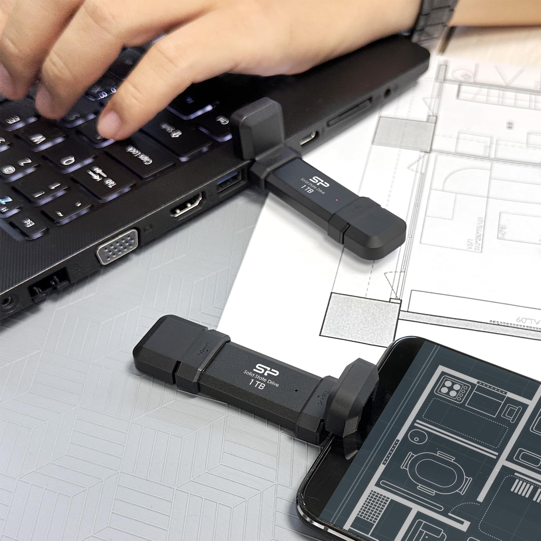 Amazon.com: Silicon Power 2TB DS72 Portable USB 3.2 Gen 2 Type-C