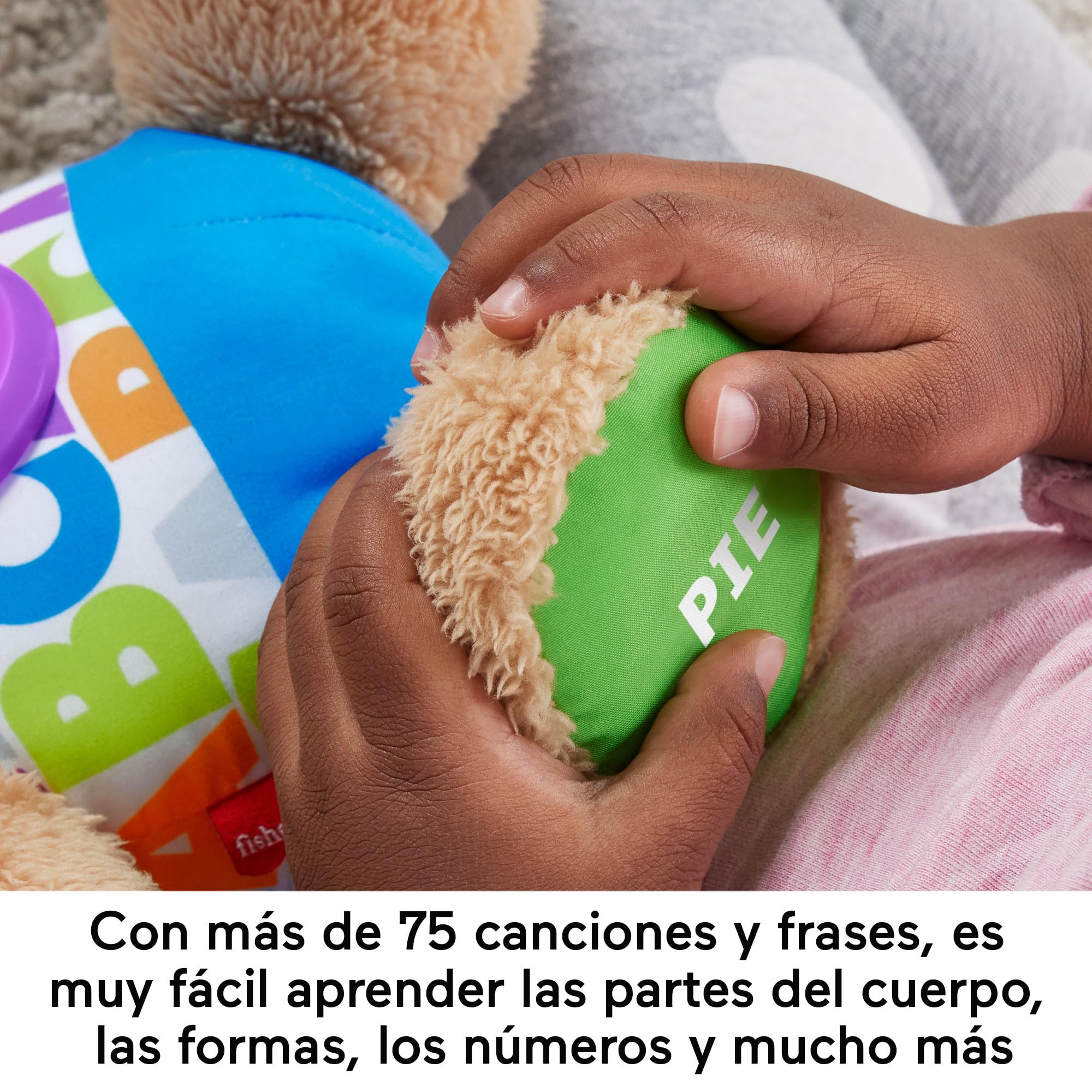 Fisher-Price Ríe y Aprende Perrito Primeros Descubrimientos, Peluche Interactivo con Luces y Sonidos, Juguete bebé +6 Meses, versión español (FPM53)