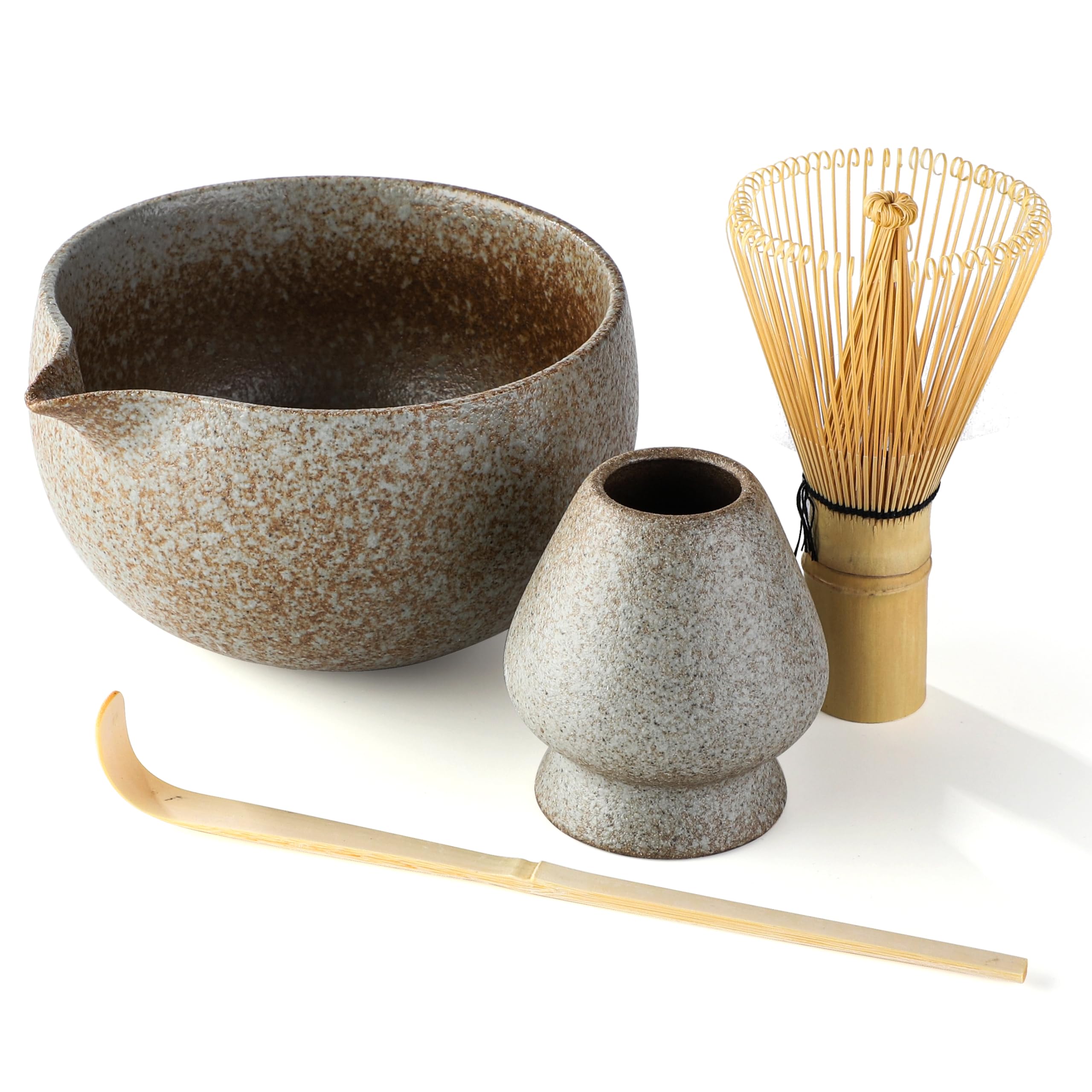 Katakuchi Matcha Bowl Set Chasen Whisk Stand Tea Ladle Ceramic Japan