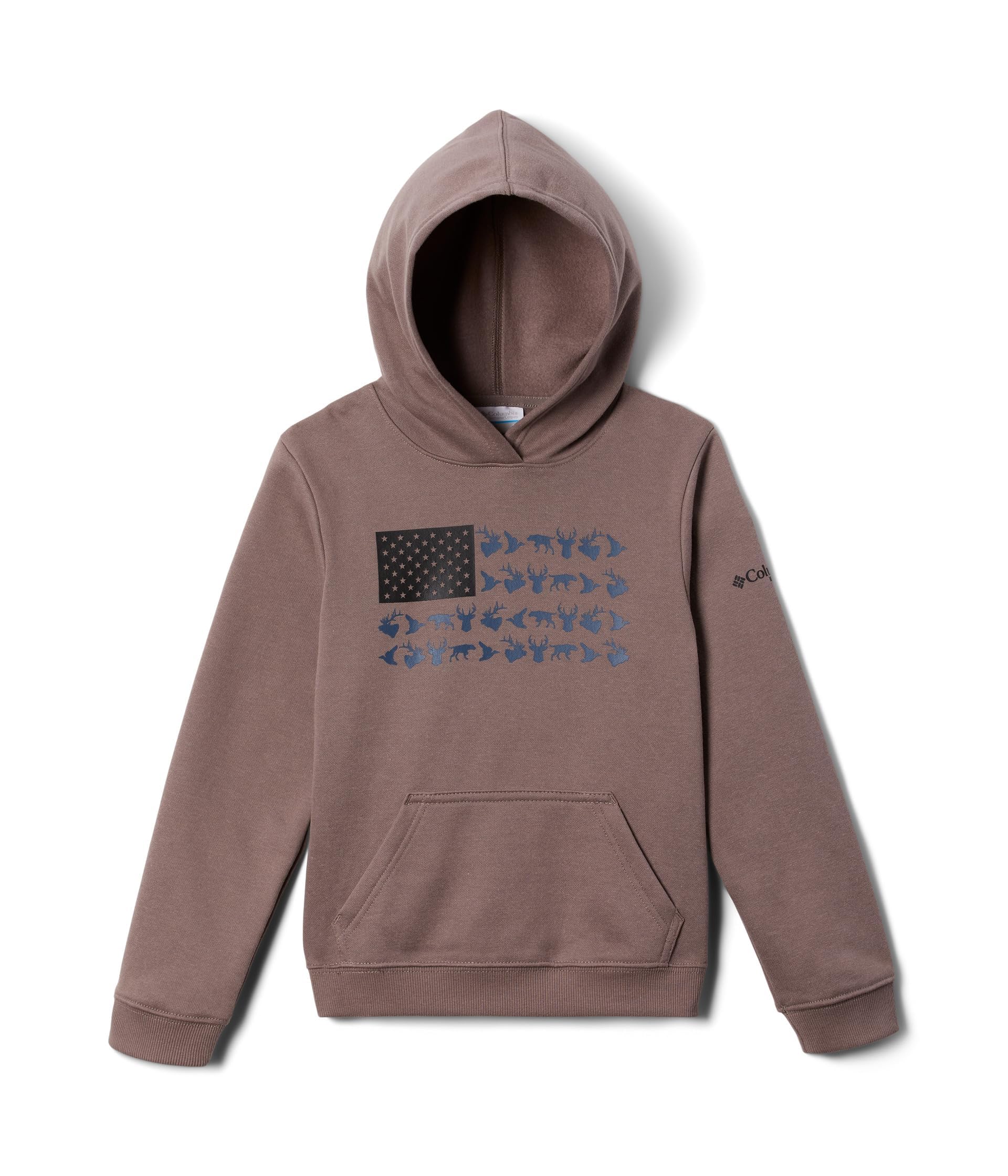 Columbia Sudadera con capucha PHG Hunt Flag para niños y jóvenes, Hierro/negro, XX-Small